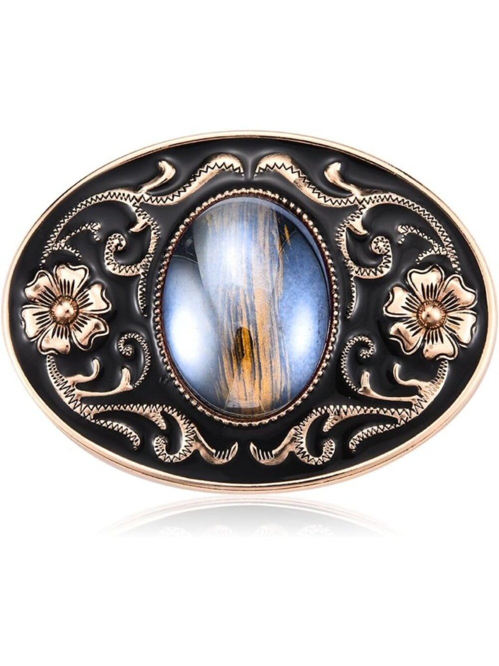 Unisex Cat's Eye Stone Vintage Stone Cowboy Belt Buckle Native American Style